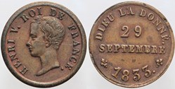 1833 - Henri V - Essai - module du 1/2 franc
