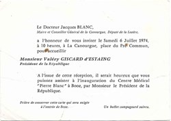 1974 - Invitation inauguration de Booz