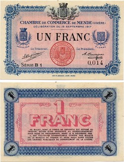 1 franc C.C.M. - Série B1