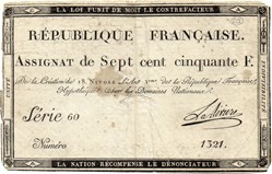 Assignat de 750 francs - 18 nivôse AN III