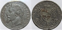F-331 - Second Empire - 5 francs - 1869 BB, fausse