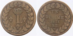 F-132 - Louis XVIII - 1 décime, 1815 Strasbourg