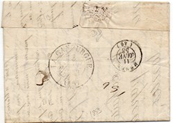 1853 - Cachet type 13, sur arrivée