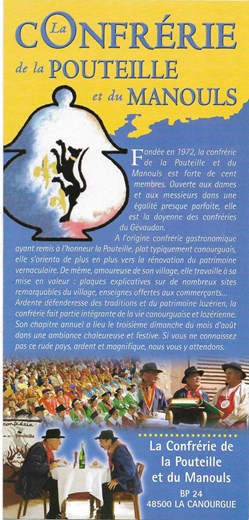 2010 (vers) - Dépliant, Confrérie de la Pouteille et du Manouls