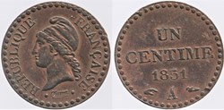 F-101 - Seconde République - 1 centime Dupré - 1851 Paris