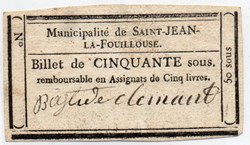 Billet de Confiance - St-JEAN-LA-FOUILLOUSE (Lozère) - 50 sous