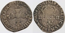 Dy 1451 - Louis XIV - Quart d'écu - 1644, la Rochelle