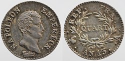 F-158 - Premier Empire - 1/4 de franc - AN 13, Paris