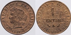 F-104 - Troisième République - Cérès - 1 c. - 1887 A
