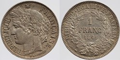 F-211 - Seconde République - 1 franc Cérés - 1849 Paris