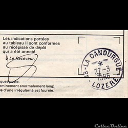 1986 - Type A9, 48 - La Canourgue sur réclamation