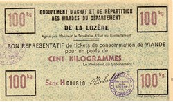 BON représentatif de 100 kg de viande