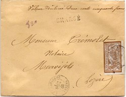 1903 - Cachets type A2 + chargée 250 francs