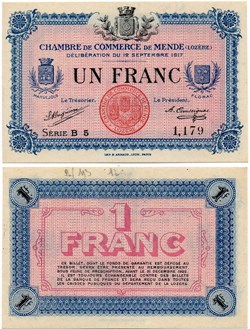 1 franc C.C.M. - Série B5