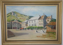 Tableau - Place de l'Ayre, la Canourgue, Lozère.
