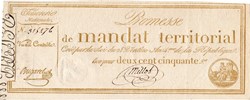 Mandat territorial de 250 francs - 28 ventôse AN IV