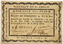 Billet de Confiance - St-CHELY (Lozère) - 10 sous