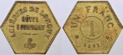 54 - Longwy - Aciéries - 1 franc, 1883