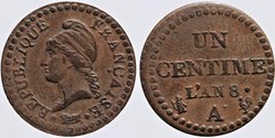 F-100 - Directoire - 1 centime - L'AN 8 A
