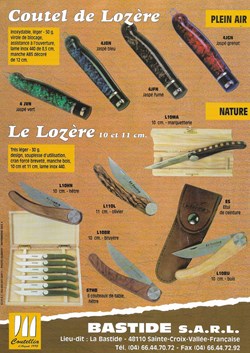 Couteau le Lozère, Bastide S.A.R.L. - 1993