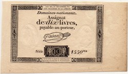 Assignat - 10 livres - 16 décembre 1791
