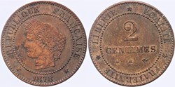 F-109 - Troisième République - Cérès - 2 c. - 1878 A