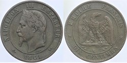 F-134 - Second Empire - 10 centimes - 1861 K