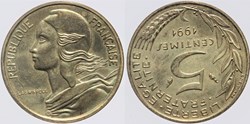 F-125 - Lagriffoul - 5 c. - 1991 frappe médaille