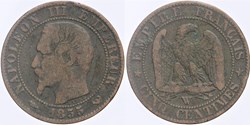 F-116 - Second Empire - 5 centimes - 1855 W chien