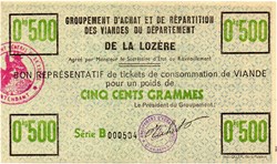 BON représentatif de 0 kg 500 de viande