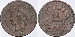 F-135 - Troisième République - Cérès - 10 c. - 1881 A