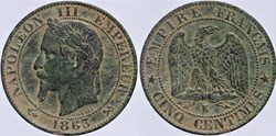 F-117 - Second Empire - 5 centimes - 1863 K