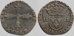 Dy 1177 - Charles X - Quart d'écu - 1590, Paris