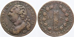 R-34 - Louis XVI - 12 deniers - 1792, Lyon