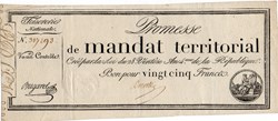 Mandat territorial de 25 francs - 28 ventôse AN IV