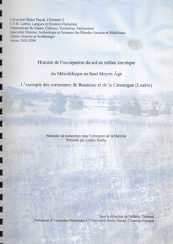 2006 - Histoire de l'occupation du sol en milieu karstique