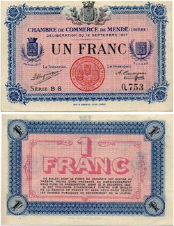 1 franc C.C.M. - Série B8