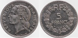 F-336 - Lavrillier - 5 frs nickel, 1935