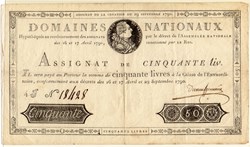 Assignat de 50 livres - 29 septembre 1790