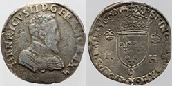 Dy 1050 - Charles IX au nom d'Henri II - Teston - 1560 Lyon