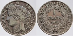 F-216 - Troisième République - Cérès - 1 f. - 1894 A