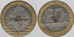 F-403 - Mont St-Michel - 20 fr. - 1992 (5c, \ /)
