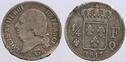 F-163 - Louis XVIII - 1/4 de franc - 1817 Q