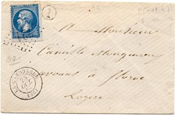 1867 - Cachet type 15 + G.C. 721 + B.R. I