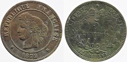 F-118 - Troisième République - Cérès - 5 c. - 1872 K