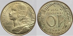 F-144 - Lagriffoul - 10 c. - 1991 frappe médaille