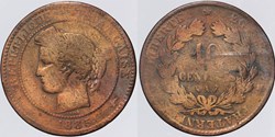 F-135 - Troisième République - Cérès - 10 c. - 1885 A