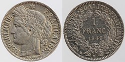 F-211 - Seconde République - 1 franc Cérés - 1849 Bordeaux