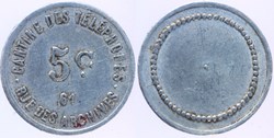 75 - Paris - Cantine des Téléphones - 5 centimes