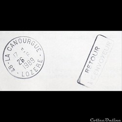 1989 - Type A9, 48 - La Canourgue sur retour